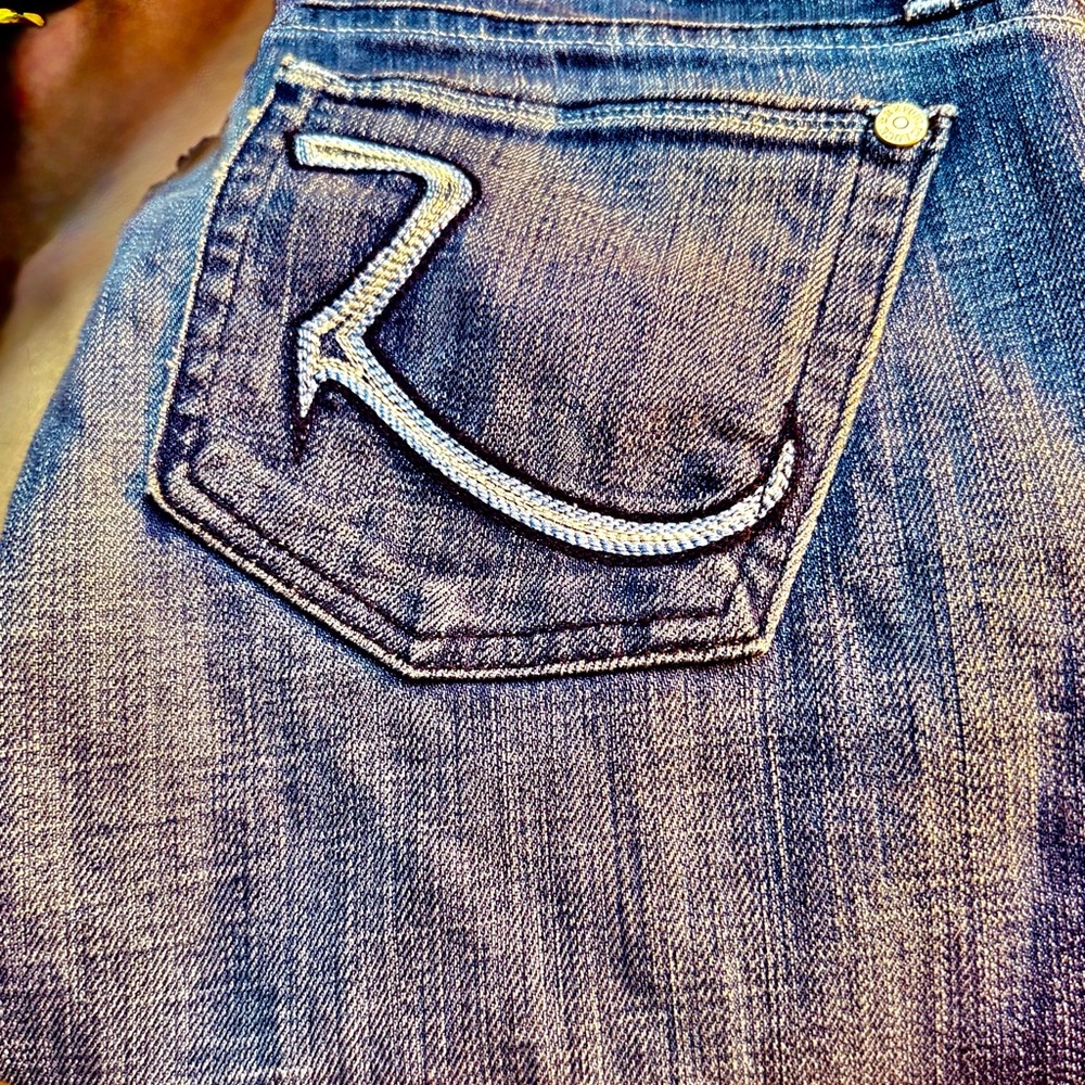 Rock & Republic Women Jeans Crown Dark Wash Cotton Lycra Bootcut Size 32 long